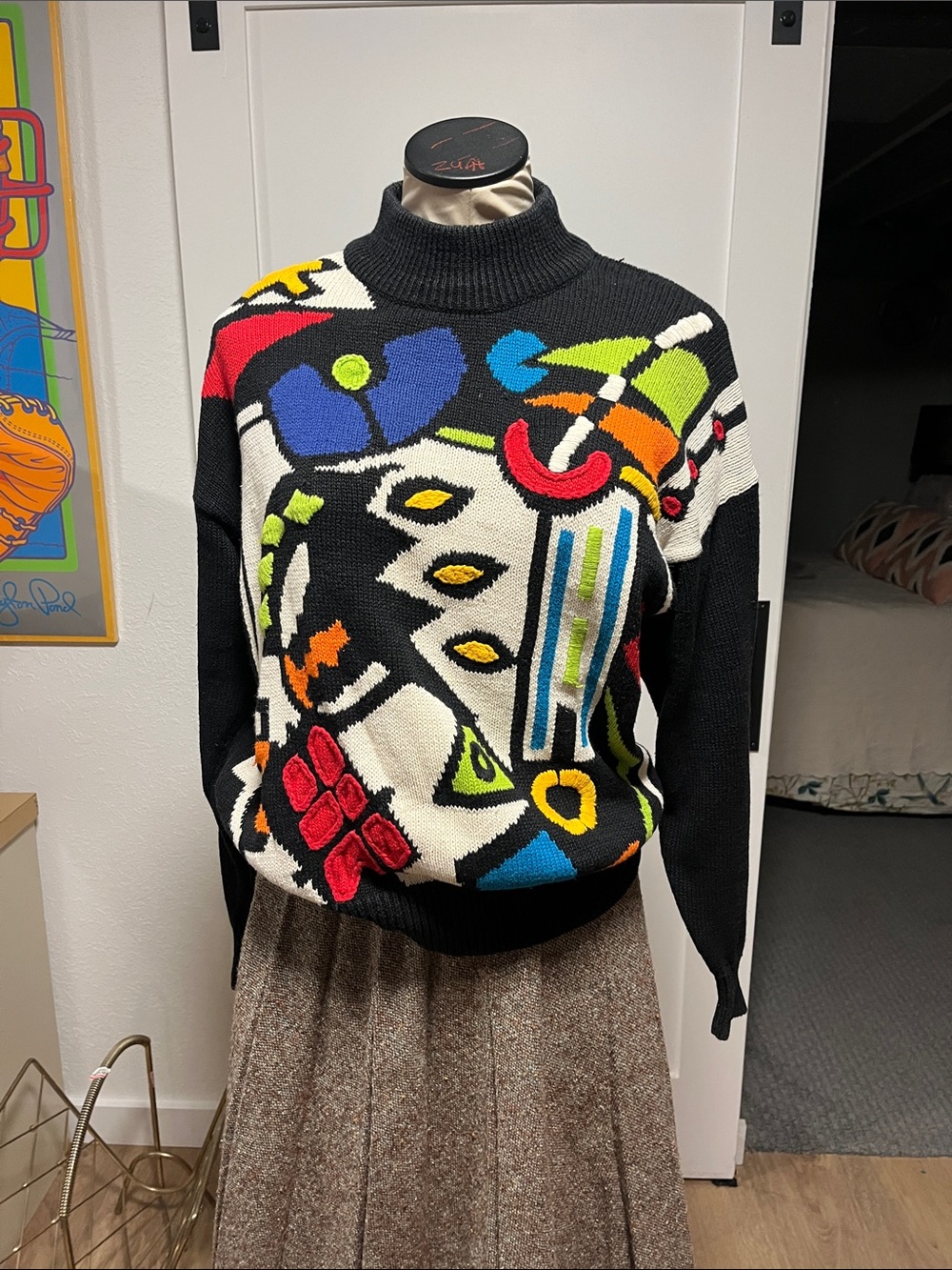 Vintage 1992 Santoria Abstract Design Sweater